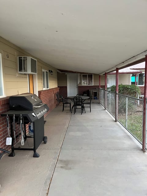 Outside seating and grill