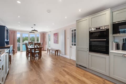 Open plan Kitchen and dining room at Trenaton, Holiday Home , Padstow Town, Cornwall