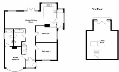 Floor plan of Trevillian Holiday Cottage, Padstow, North Cornwall