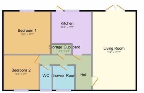 Floor plan of holiday cottage, Gwel Teg, 30 Egerton Road, In Padstow, North Cornwall