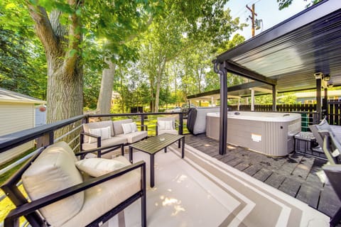 Furnished Deck | Covered Hot Tub | Outdoor Dining