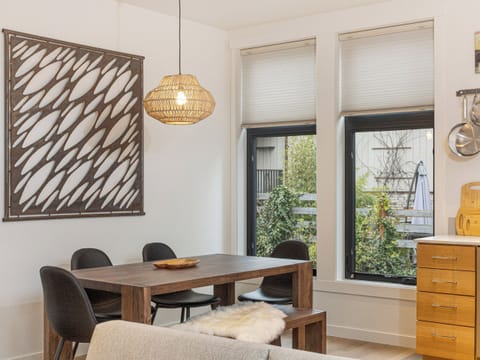 Dining area with courtyard view
