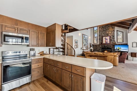 The kitchen is fully stocked with everything you need.