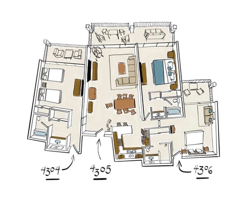 Flexible Hale i Lani floorplan perfect for couples, families, and groups