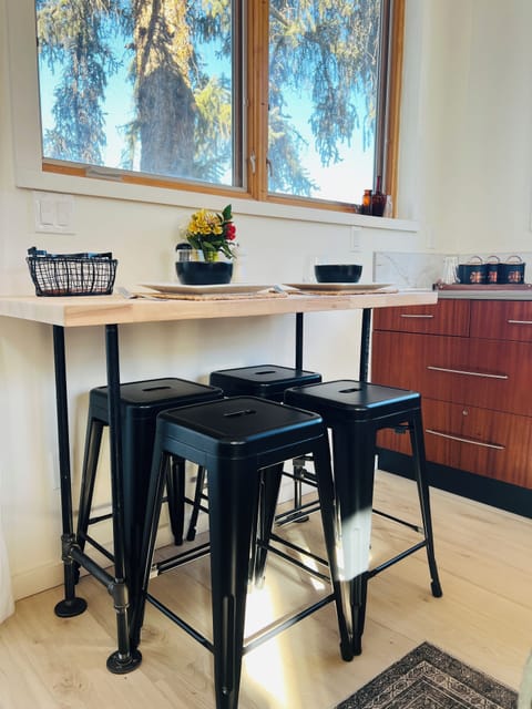 Dining area with views - comfortably seats 2 but can accommodate 4.