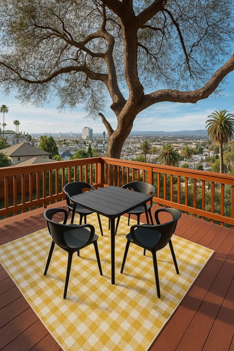 The expansive views from the back deck overlooking Hollywood to the ocean. This view is also visible from inside the main living areas of the home.