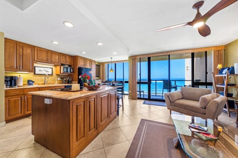 Experience coastal living at its finest in this stunning kitchen with breathtaking ocean views.