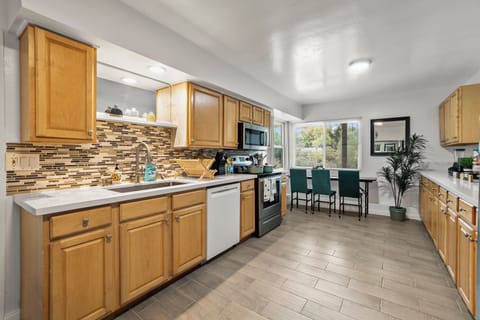 Everything you need to prepare meals, from appliances to condiments.