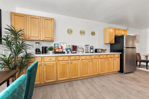 Fully stocked kitchen with a coffee maker, perfect for your morning brew!