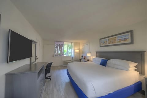 Unit with king bed. Exact unit will be assigned upon arrival. Views, colors, and decor may vary.