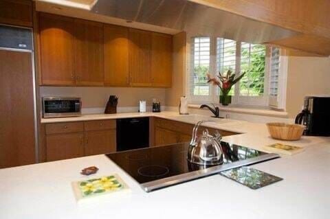 Whip up island inspired meals on sleek countertops with every appliance at your fingertips.