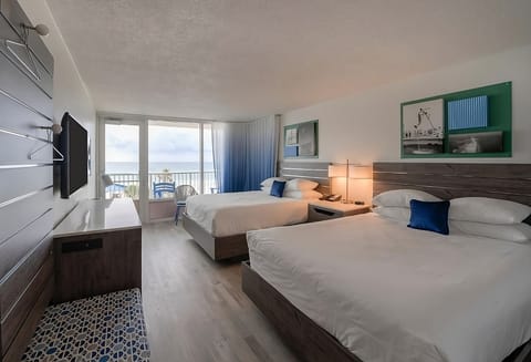 Unit with 2 Queen beds. Exact unit will be assigned upon arrival. Views, colors, and decor may vary.