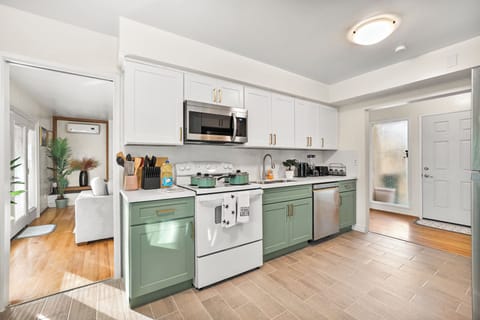 Our fully stocked kitchen has everything you need for culinary adventures.