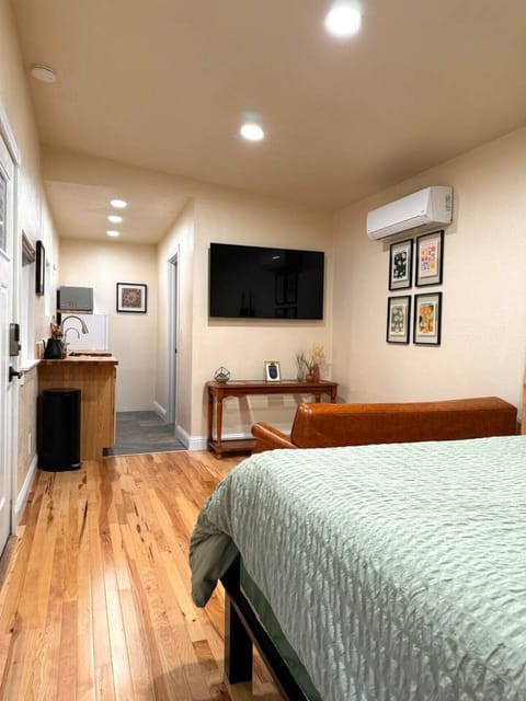 Watch a movie in bed or enjoy your morning coffee with a view of your private kitchenette and streaming-ready smart TV.