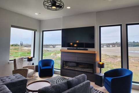 Beautiful bridge views from the living room.