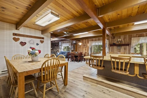 Plenty of seating in both the dining room and kitchen—space for everyone to gather, graze, and share stories from the day.