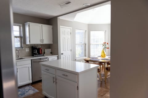 View from kitchen into dining nook