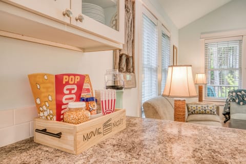 Enjoy a movie night in with popcorn from the air popper and flavor bar! 