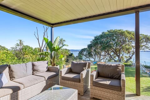 Outdoor lounge with seaviews