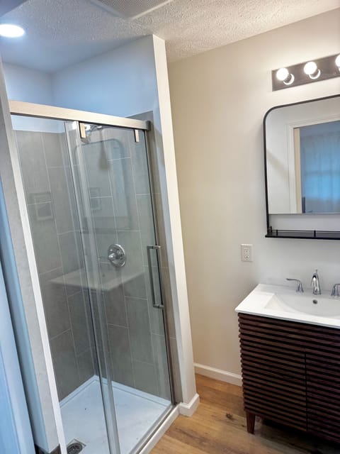 Take a shower with the provided soaps and get ready in your private bathroom