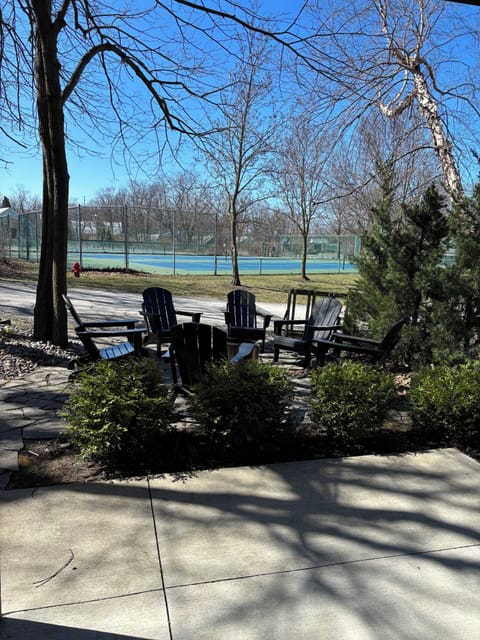Fire pit area on front patio
