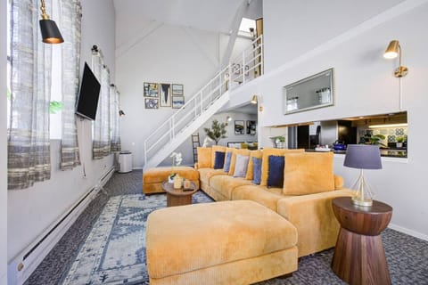 Welcome to our Penthouse Loft. It`s spacious with 4 beds and a large couch!