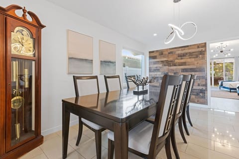 Formal dining space ideal for family dinners or group gatherings.