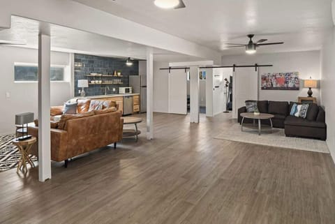 Spacious lower level perfect for gathering and fun.