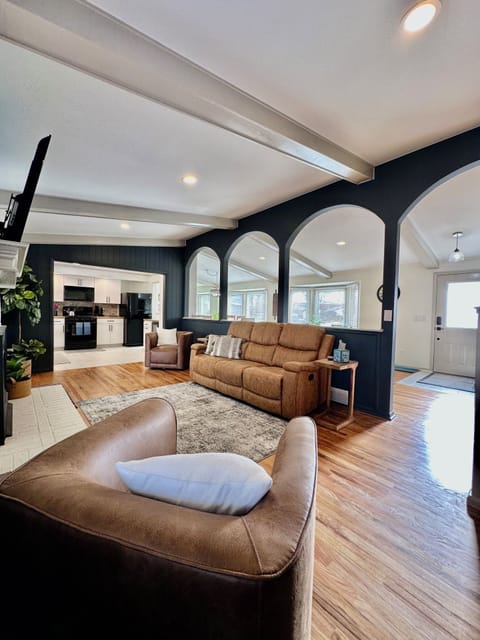 Living area looking out to foyer