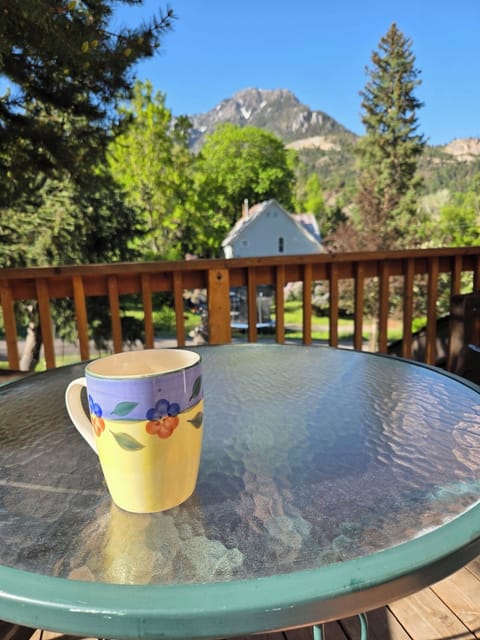 Morning coffee off kitchen deck