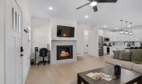 Gas fireplace & a Smart TV for streaming from your own accounts!