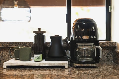 We take our coffee seriously, SMEG, fellow kettle and complimentary teas and coffee.