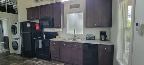 full kitchen, well stocked