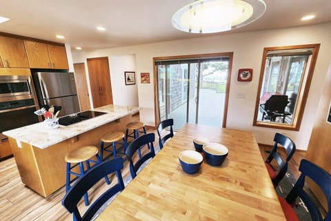 Enjoy the dining table for meals or board games.