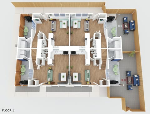 Please note that this property is not a single-unit layout. It consists of four separate units that are connected to each other within the same structure.