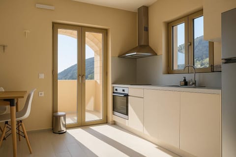 Functional kitchen space with seamless access to the outdoors.