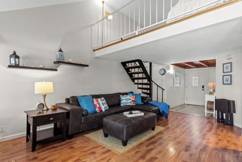 Relax and unwind in the cozy living room.