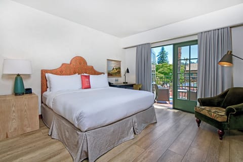Relax into crisp linens with fresh air just outside.
