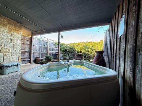 Your private hot tub at Station on the Vines. Unwind in comfort after a long day of exploring.