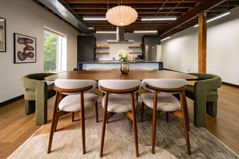 Stylish and functional kitchen with everything you need, from stainless appliances to spacious island seating.