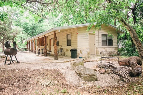Outdoor area for cabin #3 - fire pit, BBQ pit, picnic table, rocking chair