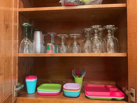 plates and silver for kiddos, glasses for adults