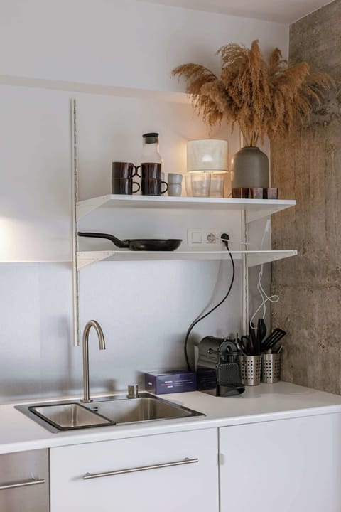 Kitchenette with Coffee Station and Natural Touches