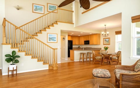 Beautiful hardwood floors and staircase elevate the warmth of this island getaway WCV-306