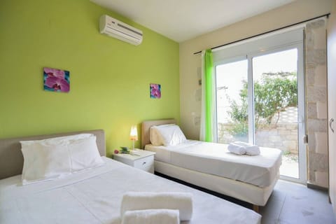 Comfortable room with two single beds that can be made into a double bed.