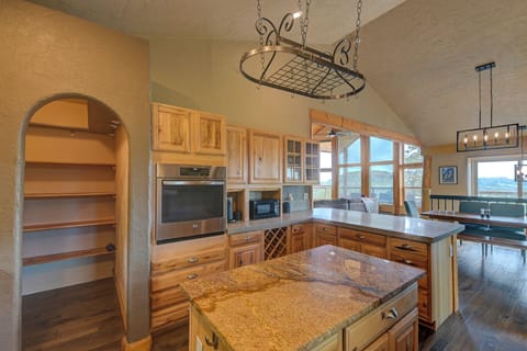 Kitchen with large walk in pantry