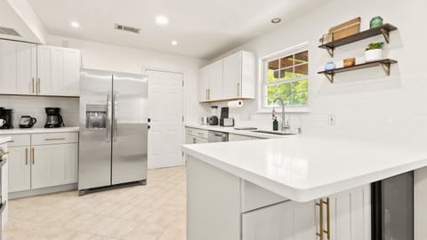 Full kitchen is fully stocked. You could cook a Thanksgiving feast with all this kitchen has to offer!