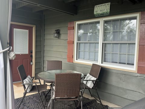 Front Porch with Private Entrance for the lower level & outdoor eating space