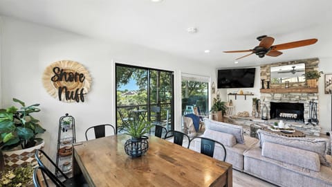 Start your stay with a bold welcome — the Shore Nuff art sets the tone for fun meals and good times ahead!