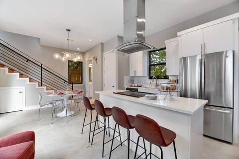 Open concept living and dining area